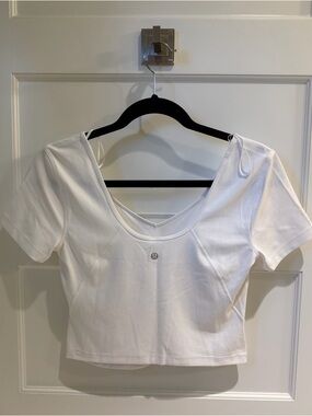 White Lululemon Align Tee Cropped